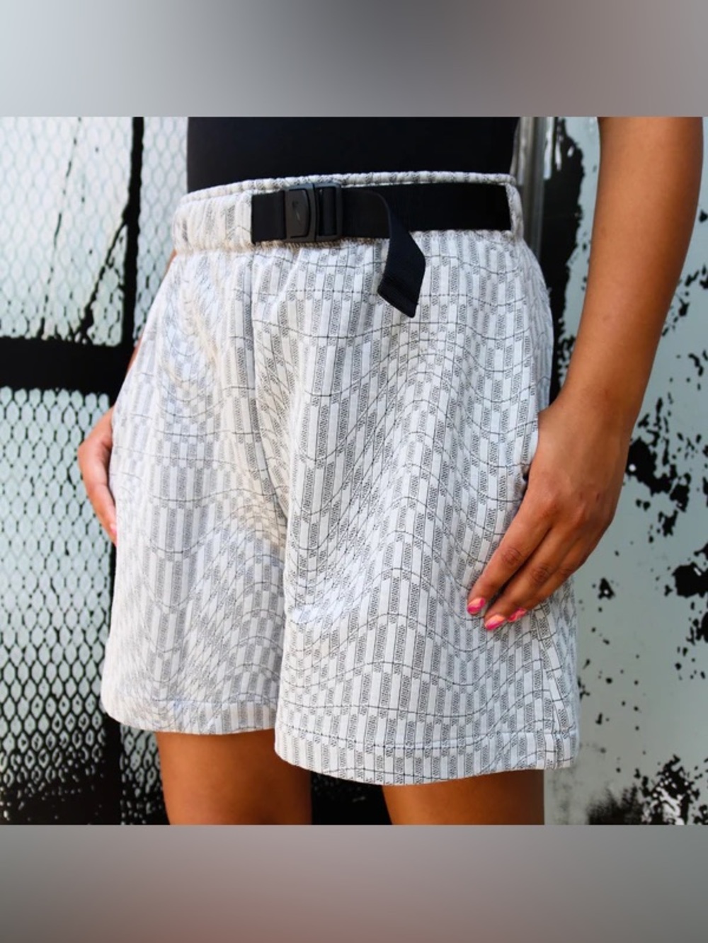Nike Sportswear Tech Pack Belted Shorts - Gray/Black Optical Knit